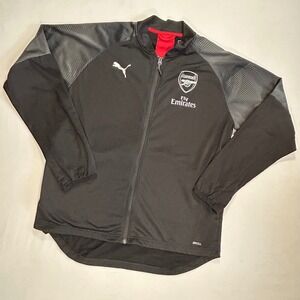 Puma Arsenal FC Track Jacket Mens Large Black Fly Emirates DryCell Athleisure